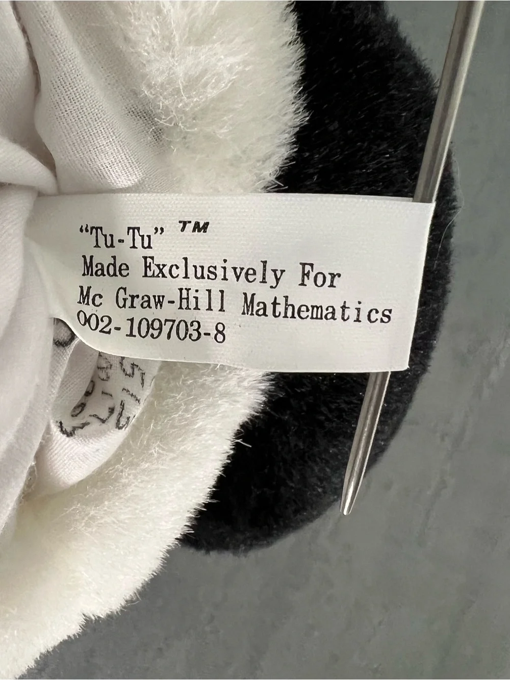 McGraw Hill Math Stuffed Plush Panda Bear‎ “Tu-Tu” Hand Puppet Toy Home School